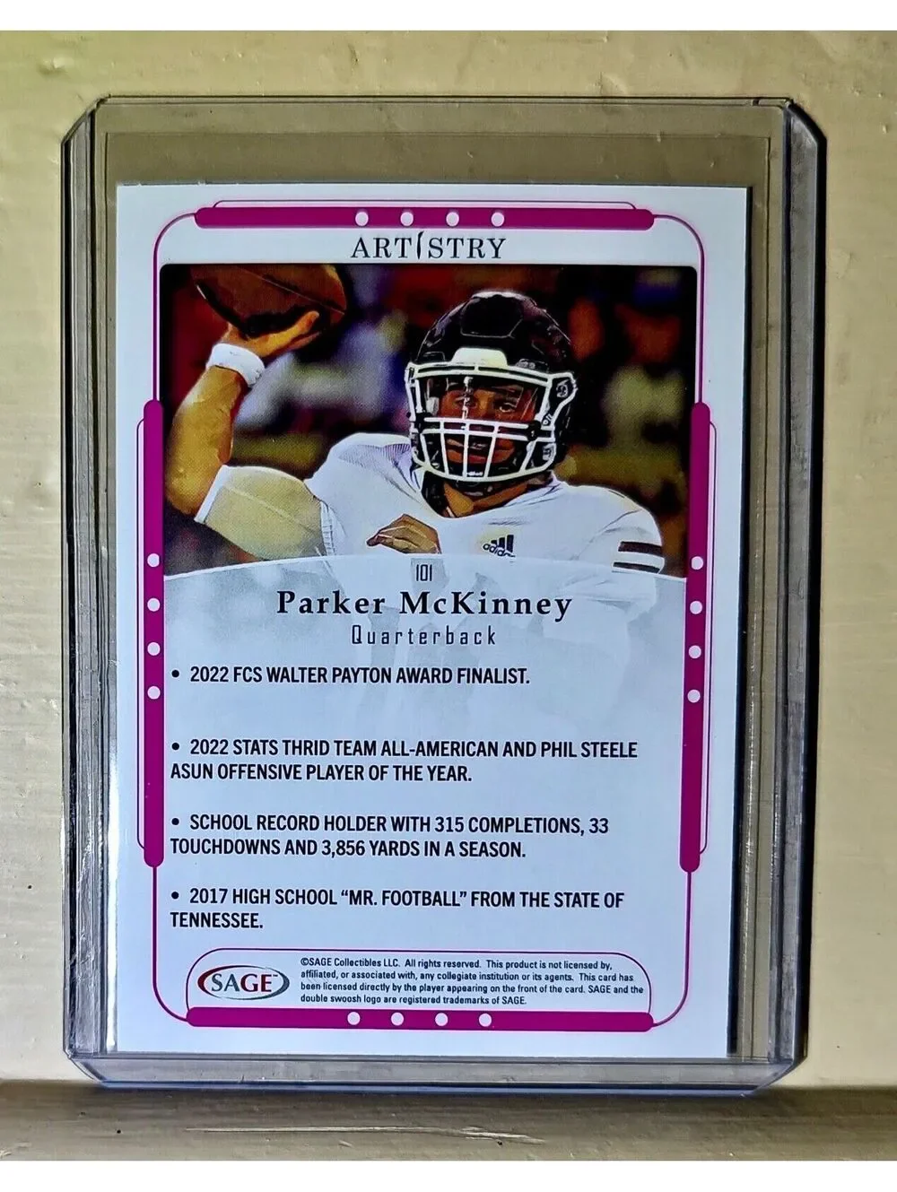 Parker McKinney 2023 SAGE Artistry Football #101 Card